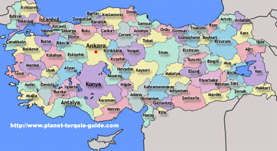 Turquie - Carte Turquie